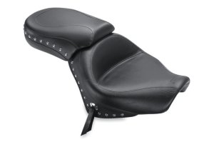 Honda Phantom Two-Piece Motorcycle Seat - Mustang Motorcycle - Wide Touring, Chrome Studded w/Conchos - Black - `10-`20 Honda Phantom Two-Piece Motorcycle Seat - Mustang Motorcycle - Wide Touring, Chrome Studded w/Conchos - Black - `10-`20